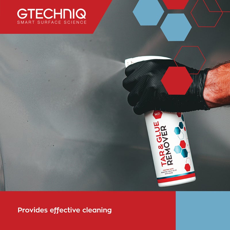 Gtechniq - W7 Tar and Glue Remover - Full Strength Solvent Based, Softens and Dissolves Adhesive, Safe to Use with Waxes, Coatings & Sealants (500ml) - Image 3